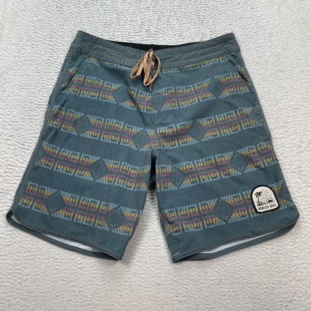 Howler Bros Board Shorts Men's Size 32 Aztec Swim Trunks Beach Pool Brothers 9"